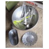 Large stainless strainer with Contents