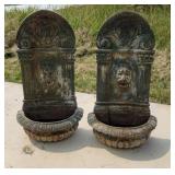 2x$ old Lions head cast iron planters.