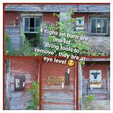 4 rusty signs on barn. Buyer must remove