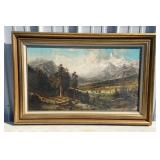 Framed landscape print approx 29"x44" - needs