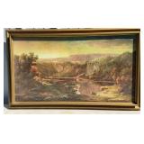Framed print - landscape with mountain and
