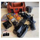 Minolta XG7 35mm with multiple flashes, USB cords