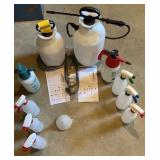 Box of sprayers and spray bottles - new