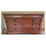 Cindy Crawford signed marble top 2 over 6 drawer