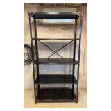 Black metal shelving