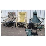 3 folding chairs.
