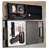 Old multimeter and solder gun.