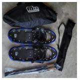 25" snow shoes with adjustable poles.