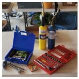 Sears socket set, 2 torches, tire repair kit.