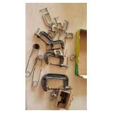 C clamps, strikers, tie downs.: