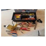 Tool box lot drill, pliers, screw drivers, etc.
