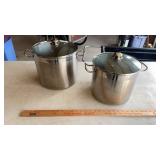 2 nice stainless steel stockpots with lids