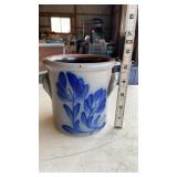 Beautiful signed blue and white crock