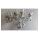 5 Genesee glass mugs with some wear