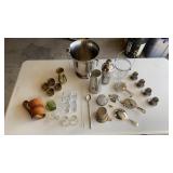 Box of bar related items - ice buckets,