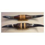 2x$ - 2 mounted bull horns