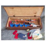 Ice fishing supplies.