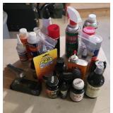 Gun cleaning chemicals all open