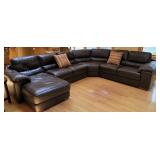 4 piece leather sectional. Some minor wear.