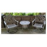 3 piece patio set. Cast aluminium. Rock and