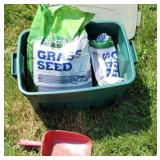 Tub lot of grass seed.