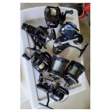 Tub lot 2 Garcia, 2 Bantams, 2 Penn, etc reels.