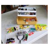 Tackle box lot of lures, hooks, etc.