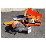 Stihl 026 chainsaw, with bar and chain oil, helmet