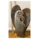Granite bird sculpture signed Isaac T