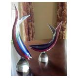 2 art glass fish - Rm 1