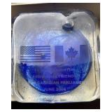 Art glass paperweight to Congressman Amo Houghton