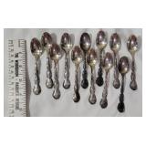 Set of 12 Gorham Sterling demitasse spoons