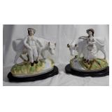 Pair of 8" Staffordshire England mantle statues