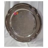 Large 14" sterling silver platter with signatures