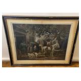 Framed mezzotint signed W. Ward and G. Morland
