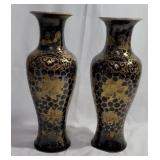 Pair of Asian garniture vases approx 11½" tall