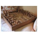 Wooden chess set with board - the board is