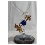 2pc glass sculpture/stone - once a marine always a