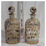 Pair of French monogrammed cologne bottles