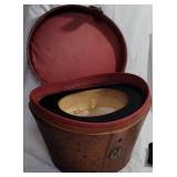 beautiful black top hat with leather case - Lock