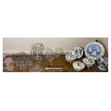 Box of misc bar glassware, Italian ceramics (some