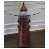 Lighthouse glass top end stand 26"