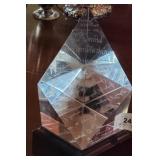 Steuben Diamond Shape Sculpture with Signatures