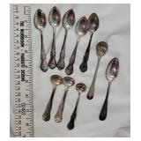 8 sterling silver spoons with 2 extras (not