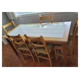 Tile top table and 5 chairs 69"32"30" 6