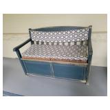 Lift top garden bench with contents