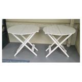 2x$ folding wooden patio tables 30"d 29"h