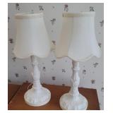 Pair white table lamps