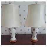 Pair floral tabe lamps
