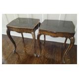 2x$ marble top end stand 18"15"23"